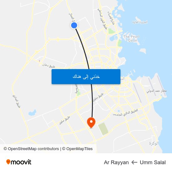 Umm Salal to Ar Rayyan map