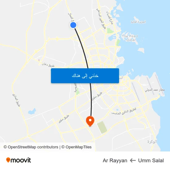 Umm Salal to Ar Rayyan map
