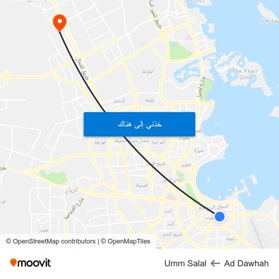 Ad Dawhah to Umm Salal map