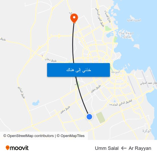Ar Rayyan to Umm Salal map