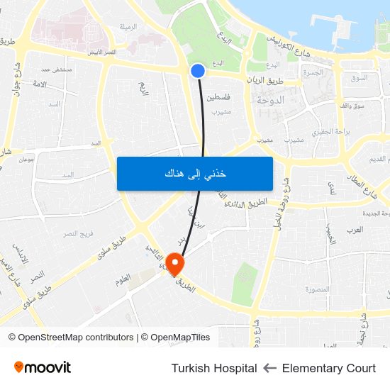 Elementary Court to Turkish Hospital map