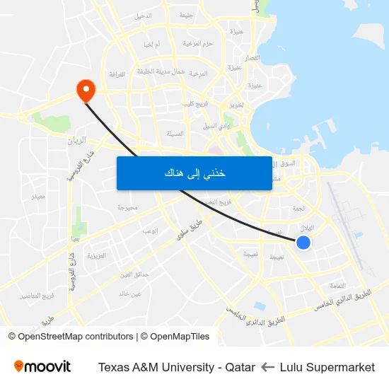 Lulu Supermarket to Texas A&M University - Qatar map
