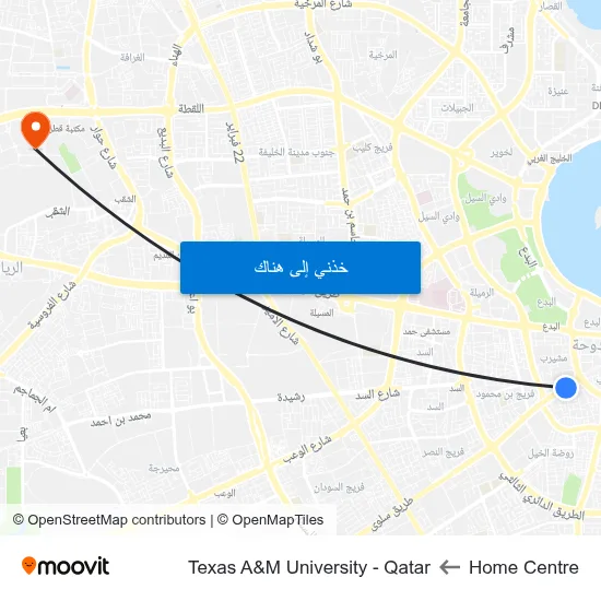 Home Centre to Texas A&M University - Qatar map