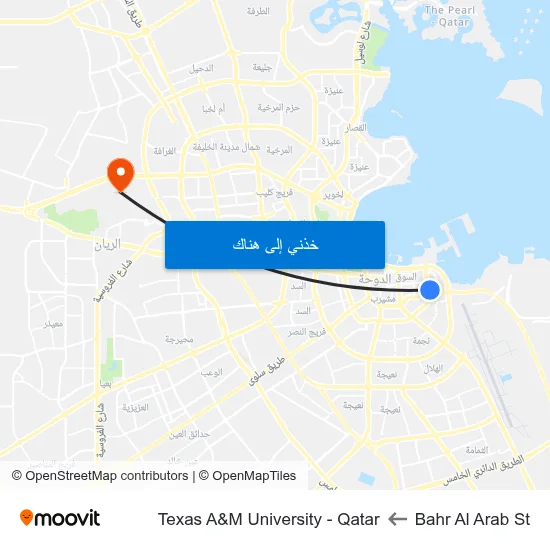 Bahr Al Arab St to Texas A&M University - Qatar map