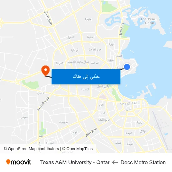 Decc Metro Station to Texas A&M University - Qatar map