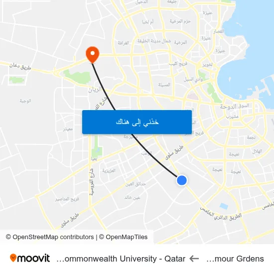 Bu Hamour Grdens to Virginia Commonwealth University - Qatar map