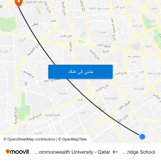 Cambridge School to Virginia Commonwealth University - Qatar map