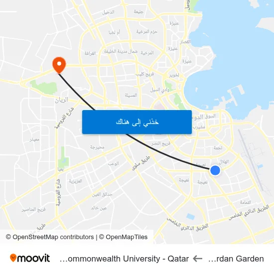 Al Fardan Garden to Virginia Commonwealth University - Qatar map