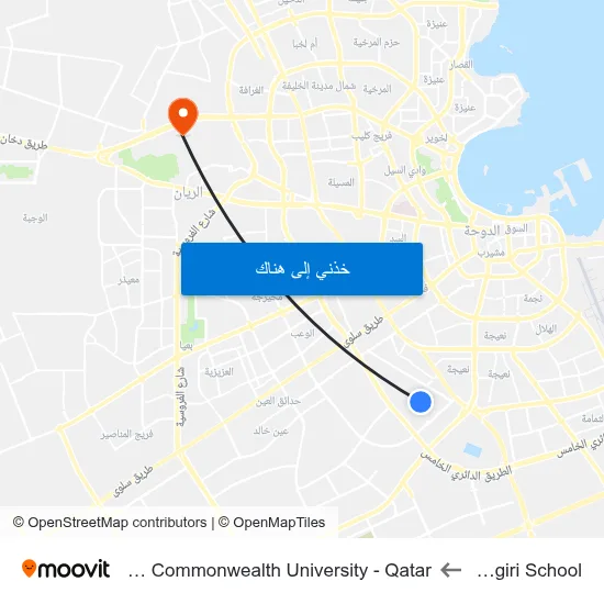 Bajegiri School to Virginia Commonwealth University - Qatar map