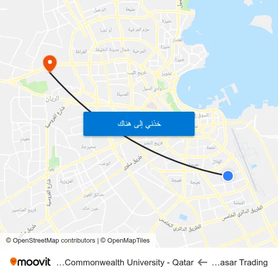 Al Masar Trading to Virginia Commonwealth University - Qatar map
