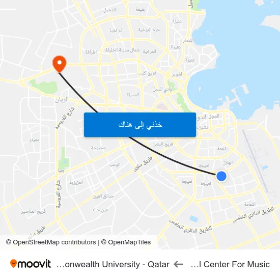 International Center For Music to Virginia Commonwealth University - Qatar map