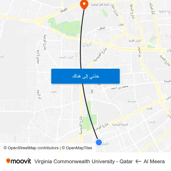 Al Meera to Virginia Commonwealth University - Qatar map