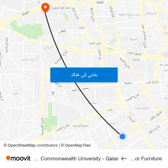 Indoor Furniture to Virginia Commonwealth University - Qatar map