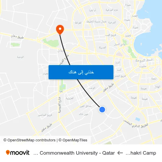 Al Bhakri Camp to Virginia Commonwealth University - Qatar map