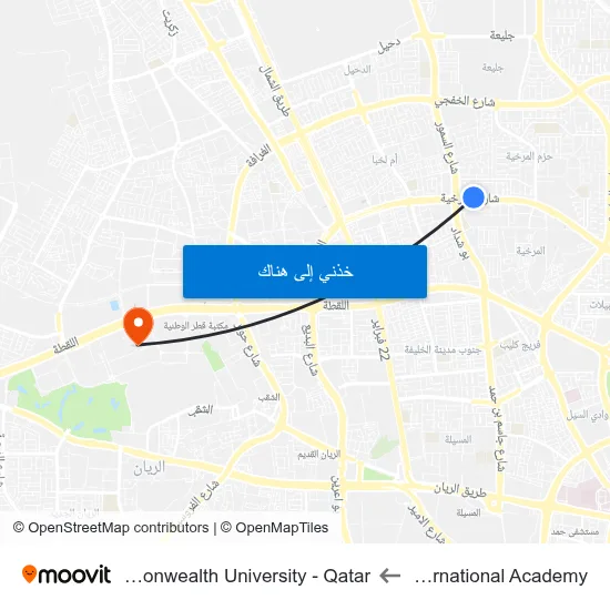 Edison International Academy to Virginia Commonwealth University - Qatar map