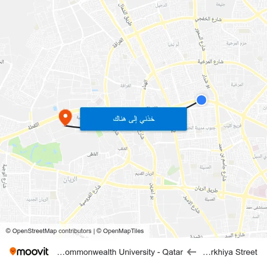 Al Markhiya Street to Virginia Commonwealth University - Qatar map