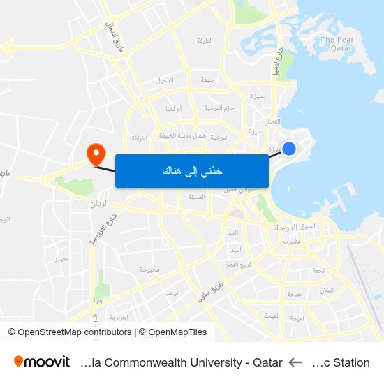Decc Station to Virginia Commonwealth University - Qatar map