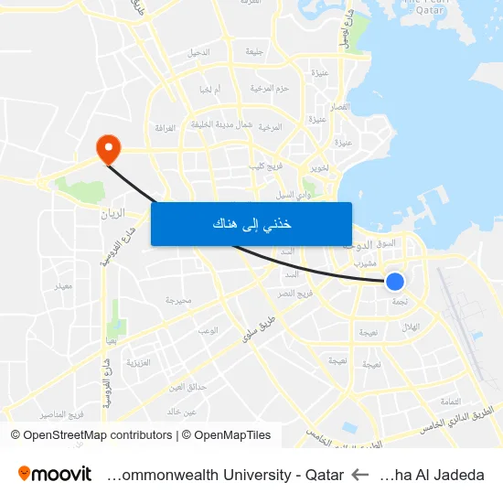 Al Doha Al Jadeda to Virginia Commonwealth University - Qatar map