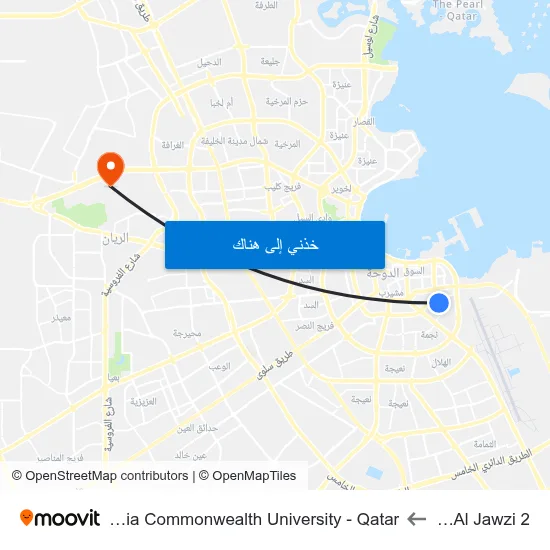 Ibn Al Jawzi 2 to Virginia Commonwealth University - Qatar map