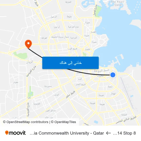 M114 Stop 8 to Virginia Commonwealth University - Qatar map