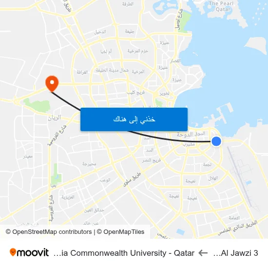 Ibn Al Jawzi 3 to Virginia Commonwealth University - Qatar map