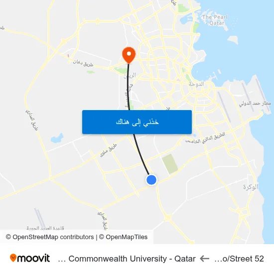 Tisco/Street 52 to Virginia Commonwealth University - Qatar map