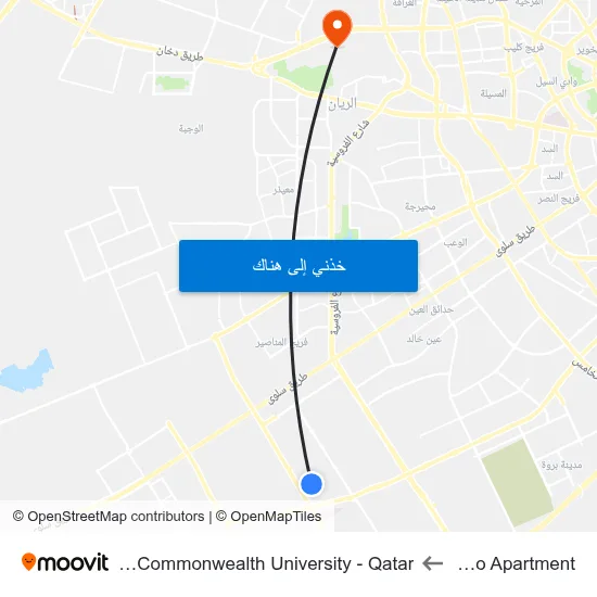 Redco Apartment to Virginia Commonwealth University - Qatar map