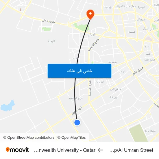 Sanford Camp/Al Umran Street to Virginia Commonwealth University - Qatar map