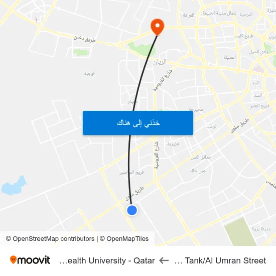 Kaharama Water Tank/Al Umran Street to Virginia Commonwealth University - Qatar map