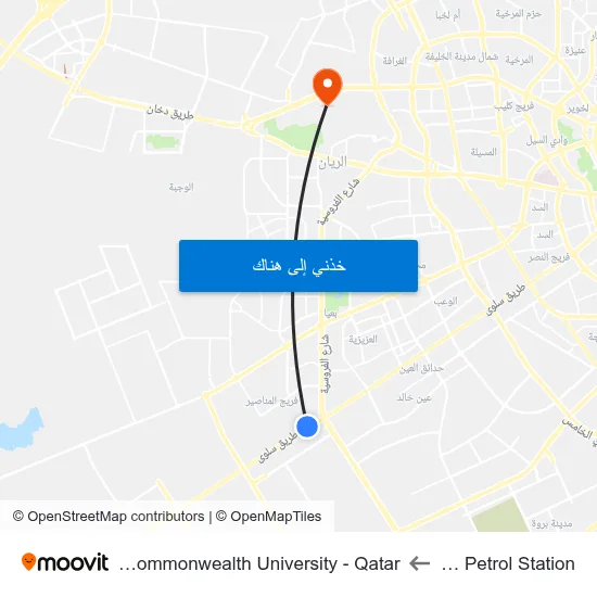 Salwa Petrol Station to Virginia Commonwealth University - Qatar map