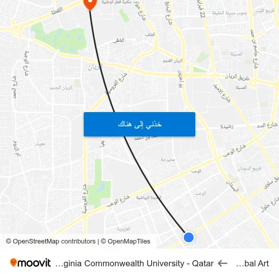 Global Art to Virginia Commonwealth University - Qatar map