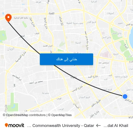 Rawdat Al Khail to Virginia Commonwealth University - Qatar map