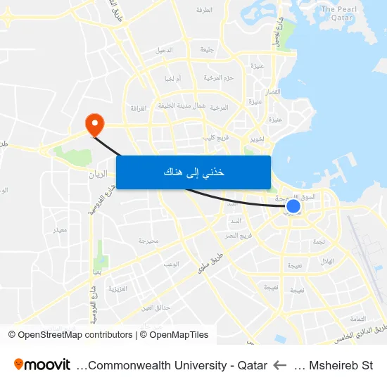 Wadi Msheireb St to Virginia Commonwealth University - Qatar map