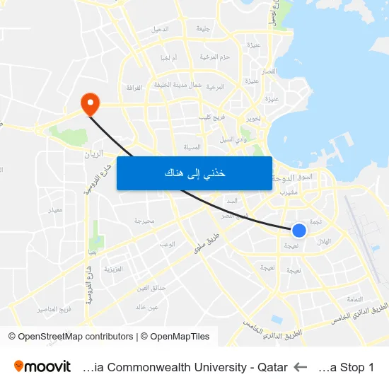 Abha Stop 1 to Virginia Commonwealth University - Qatar map