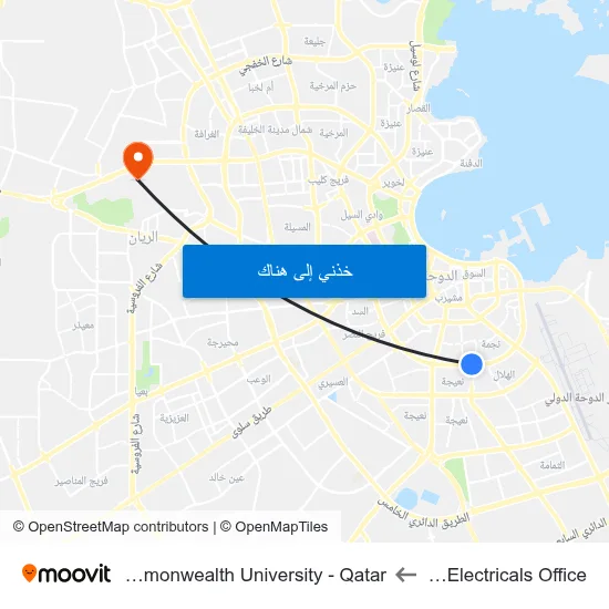 General Electricals Office to Virginia Commonwealth University - Qatar map