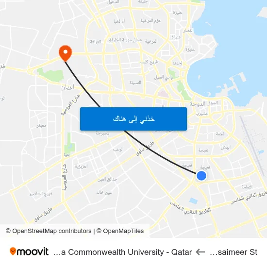 Mesaimeer St. to Virginia Commonwealth University - Qatar map