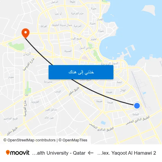 New Residential Complex. Yaqoot Al Hamawi 2 to Virginia Commonwealth University - Qatar map