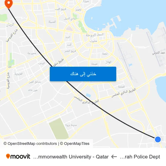 Al Wakrah Police Dept to Virginia Commonwealth University - Qatar map