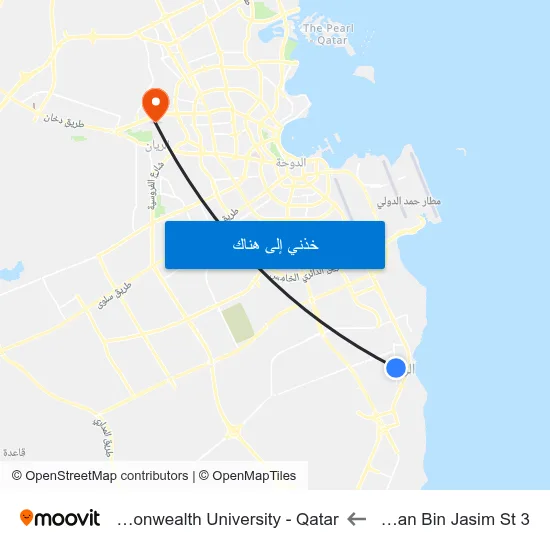 Abdulrahman Bin Jasim St 3 to Virginia Commonwealth University - Qatar map