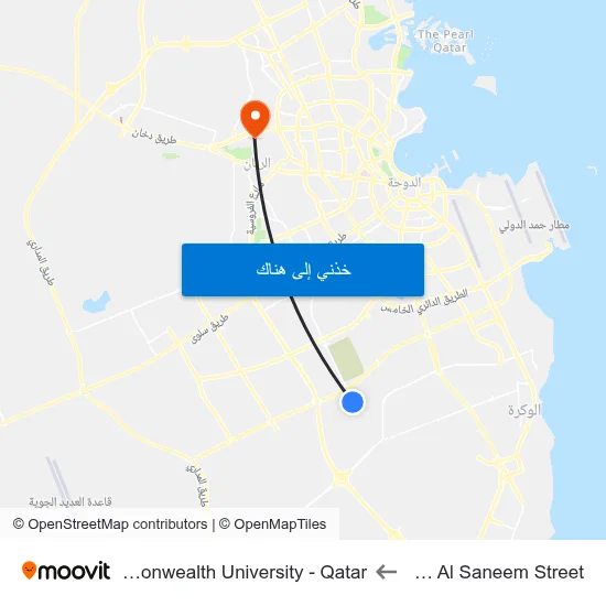 J & P /Umm Al Saneem Street to Virginia Commonwealth University - Qatar map