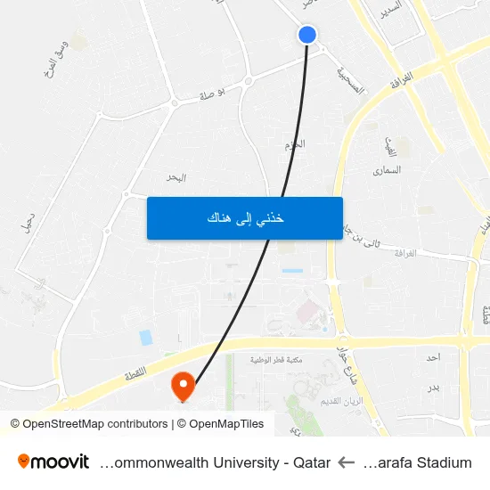 Al Gharafa Stadium to Virginia Commonwealth University - Qatar map