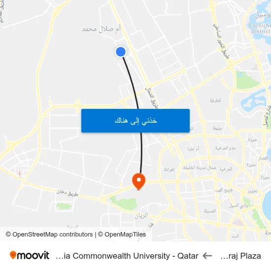 Mehraj Plaza to Virginia Commonwealth University - Qatar map