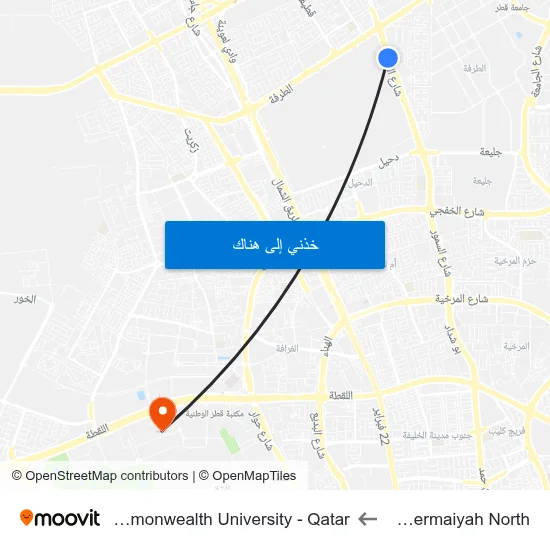 Jerman Nermaiyah North to Virginia Commonwealth University - Qatar map