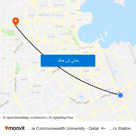 Metro Station to Virginia Commonwealth University - Qatar map