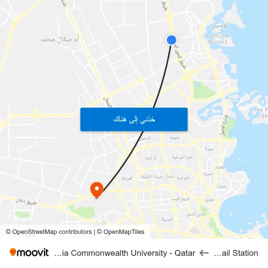 Lusail Station to Virginia Commonwealth University - Qatar map