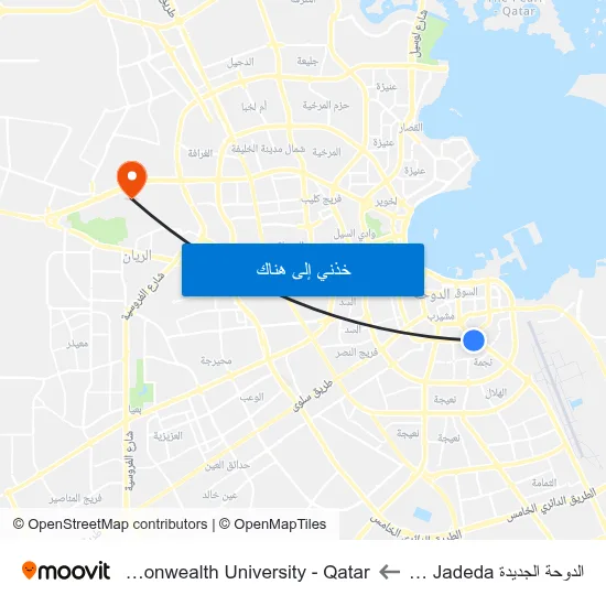 الدوحة الجديدة Al Doha Al Jadeda to Virginia Commonwealth University - Qatar map
