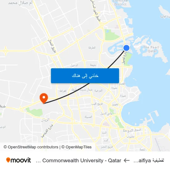 لقطيفية Legtaifiya to Virginia Commonwealth University - Qatar map