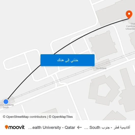 أكاديمية قطر - جنوب Qatar Academy – South to Virginia Commonwealth University - Qatar map