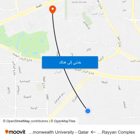 Baab Al Rayyan Complex to Virginia Commonwealth University - Qatar map