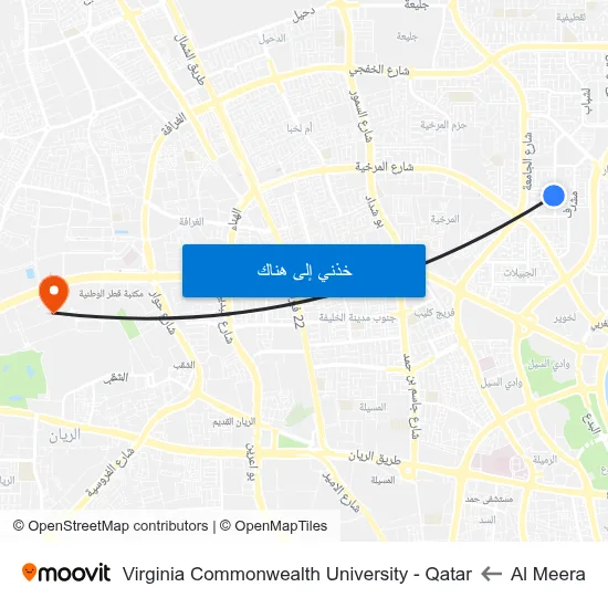 Al Meera to Virginia Commonwealth University - Qatar map